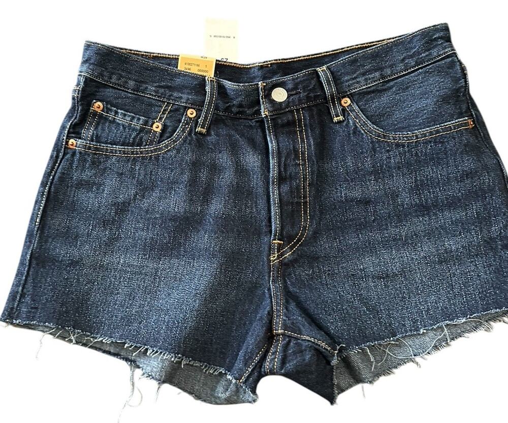 Levi's 501 Shorts Cutoff Frayed 501 Button Fly Mid rise Size:29 NEW/NWT